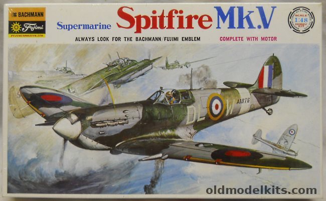 Fujimi 1/48 Supermarine Spitfire Mk.V A/B/C Motorized with Mabuchi Mini-Baby Motor - 303 Polish Sq - Commander John A. Kent Wing Leader at Northolt (Polish) - 'City of Bombay' Sq Normandy Invasion - FO G.W.H. Reynolds Spring 1942, 0765 plastic model kit